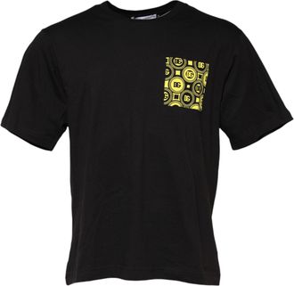 Dolce & Gabbana Black Minimalist Cotton Crew Neck Mens T-shirt