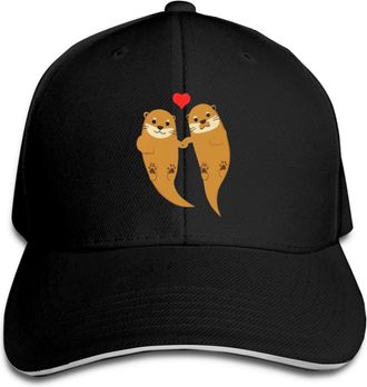 Hdadwy Sea Otter Love Unisex Baseball Cap Sandwich Cap Hip Hop Trucker Cap Classic Golf Sports Hat for Men Women