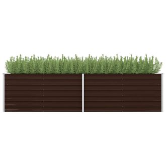 vidaXL Arriate De Acero Galvanizado Marr&oacute;n 320x80x77 Cm Vidaxl