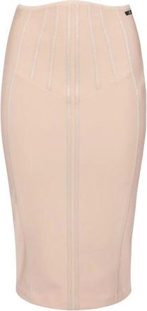 Elisabetta Franchi Rokken, Dames, Roze, XS, Neopreen Rok met Corsetdetails