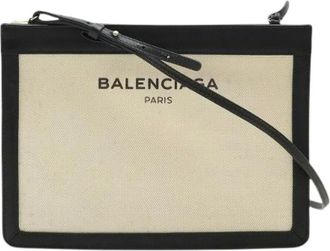 Balenciaga Pre-owned Cross Body Bags, female, Beige, Size: ONE SIZE Pre-owned Canvas Crossbody Bag