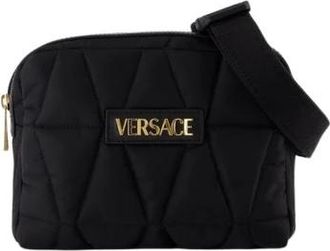 Versace Quilted Medusa Icon Pouch - Heren - Schoudertassen - Zwart - ONE Size - Leer - Tassen