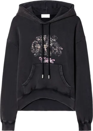 Off-white Washed Characters hoodie - women - Organic Cotton - M - Black