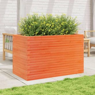 Berkfield Home Beautiful Garden Planter Wax Brown 110x60x68.5 cm Solid Wood Pine