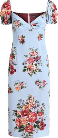 Dolce & Gabbana Mazzo di Fiori Print Dress - Dames - Casual kleedjes - Blauw - M - Kleedjes