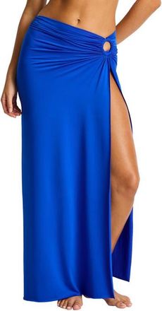 Sea Level Australia Mythos Ring Detail Cover-Up Maxi Skirt in Cobalt at Nordstrom, Size Medium