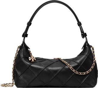 Tory Burch Fleming Pochette Quilted Leather Shoulder Bag in Black at Nordstrom