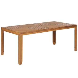 Beliani Mesa De Jard&iacute;n De Madera De Acacia Clara 180 X 90 Cm 6 Personas Baratti