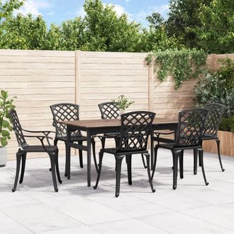Berkfield Home Garden Chairs 6 pcs Cast Aluminium Black