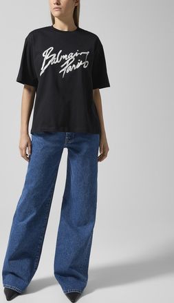 Balmain Womens Straight-leg blue jean