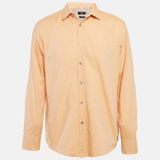 HUGO BOSS Boss By Hugo Boss Orange Cotton Button Front Shirt