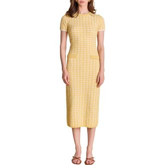 endless rose Check Knit Dress in Butter/White at Nordstrom, Size X-Small