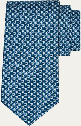 Ferragamo Mens Unicorn-Gancio Silk Tie