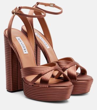 Aquazzura Sundance 140 satin platform sandals