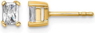 Diamond2Deal 14k Gold 1/2 ct Radiant Lab Grown Diamond Stud Earrings VS Clarity, D-E Color