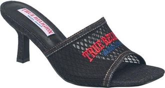 True Religion Denim Mesh Mule Heel in Black at Nordstrom, Size 6
