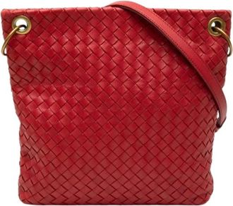 Bottega Veneta Pre-owned Cross Body Bags, female, Red, Size: ONE SIZE Pre-owned Leather Crossbody Bag