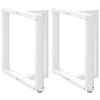 vidaXL Gambe Per Tavolo Da Pranzo A Forma Di T 2 Pz Bianche 80x35x(72-73) Cm In Acciaio Vidaxl