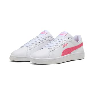 Puma Sneaker PUMA SMASH 3.0 L, Damen, Gr. 36, weiss (puma wei&szlig;, magic rose), Leder, unifarben, Schuhe Sneaker