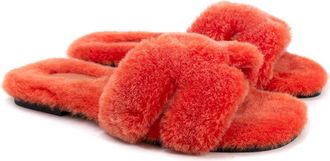 Herm&egrave;s Orange Fluffy Oran Sandals Size 38