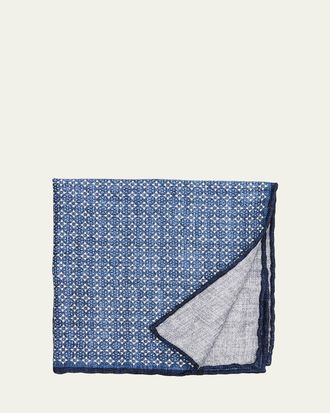 Brunello Cucinelli Mens Double-Face Silk Pocket Square