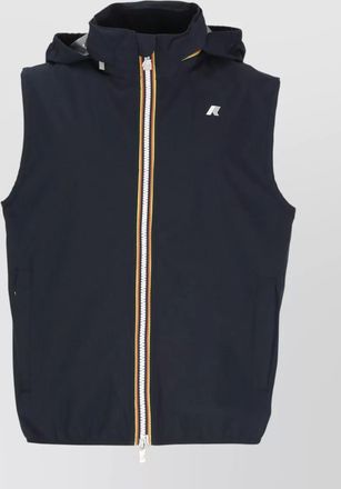 K-Way high collar sleeveless vest grosgrain trim