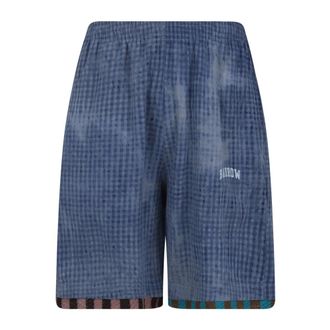 Barrow Pantalones anchos de cuadros con pliegues - Shorts - Hombre - Azul - XS