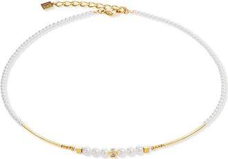 Coeur de Lion Shimmering Princess Pearls Gold Necklace in White at Nordstrom