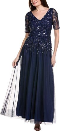 Adrianna Papell Beaded Mesh Gown