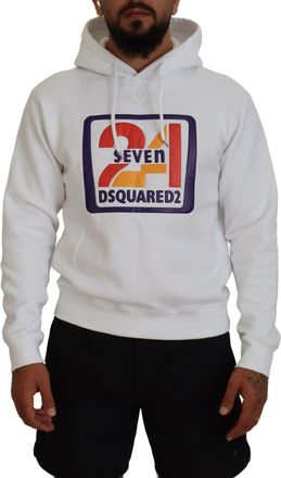 Dsquared2 Dsquared&sup2; Cotton Hooded Printed Men Pullover Mens Sweater (Pre-Owned)