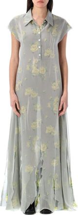 Acne Studios Dranee Vintage Rose Print Long Dress