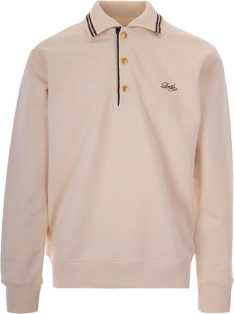 Dr&ocirc;le de Monsieur Polo Shirt with Contrast Embroidery and Ribbed Details