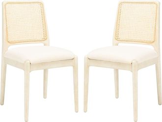 Safavieh Set Of 2 Reinhardt Rattan Dining Chairs