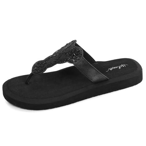 Tong Homme Tongs Ultra Confortables, Tiges Larges Noir Isotoner