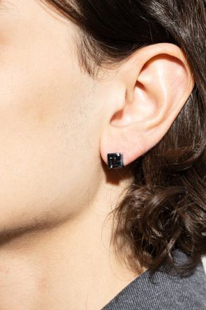 Fendi Earring With Logo, Mens, Silver