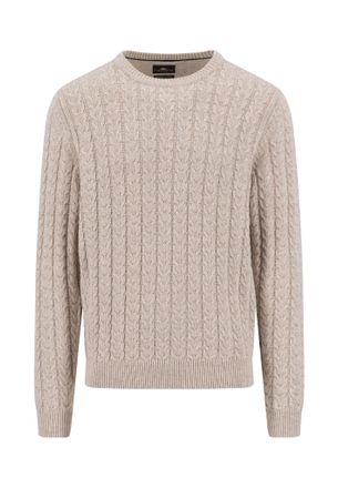 Fynch-Hatton Strickpullover FYNCH-HATTON, Herren, Gr. XXL, new sanftes wei&szlig;, Strick, Obermaterial: 65% Baumwolle, 35% Wolle, unifarben, normal h&uuml;ftbedeckend, Rundh