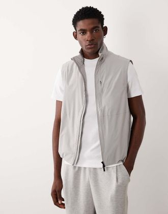 Mango Performance - Gilet tecnico leggero antivento impermeabile e termoregolante color pietra-Grigio