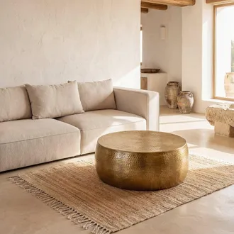 Maisons du monde Mesa de centro de aluminio dorado D. 99 cm