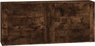 vidaXL Aparadores 2 piezas madera contrachapada roble ahumado Vidaxl