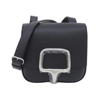 Herm&egrave;s Pre-owned Della Cavalleria 2 Mini Epsom Shoulder Bag - Dames - Pre-owned - Zwart - Maat: ONE Size Leer