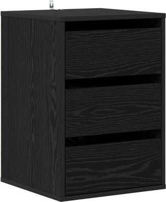 vidaXL Cajonera Roble Negro 41 X 40 X 58 Cm Madera De Ingenier&iacute;a Vidaxl
