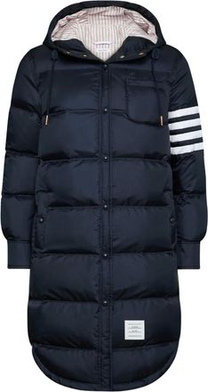 Thom Browne lightweight 4-bar parka - women - Polyamide/Polyester/Goose Down/Goose Feather/Polyester - 36 - Blue