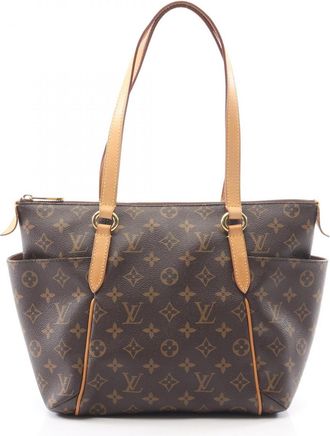 Louis Vuitton Brown Pvc Coated Canvas Leather Handbag Tote Bag (Pre-Owned)