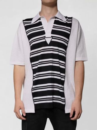 Dolce & Gabbana silk cashmere striped polo shirt