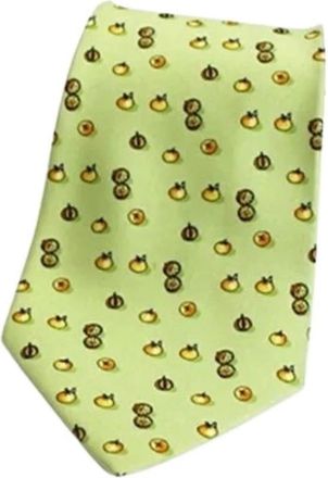 Ferragamo Pre-owned Scarves, male, Green, Size: ONE SIZE Pre-owned Silk Cravat
