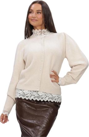 Notre-V Nv-Iggy Cardigan - Dames - Truien - Beige - Maat: 2XL