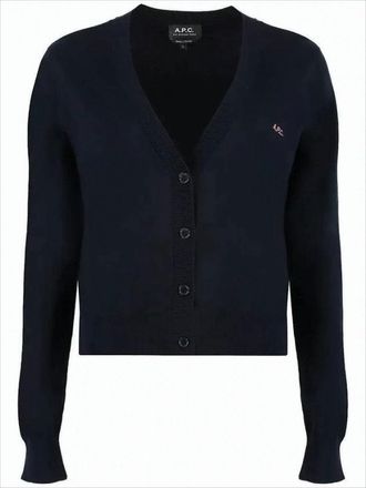 A.P.C. Cropped Cardigan With Deep V-Neckline