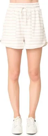 Gibsonlook Tatum Drawstring Shorts in Oatmeal Stripe at Nordstrom Rack, Size Xx-Small