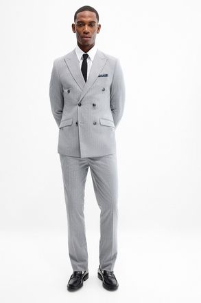 Soul of London Mens Banker-stripe suit Slim fit