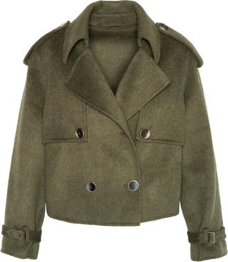 H&eacute;st Groene Leonora Jas Buitenkleding - Dames - Zomerjassen - Groen - XL - Wol - Jassen